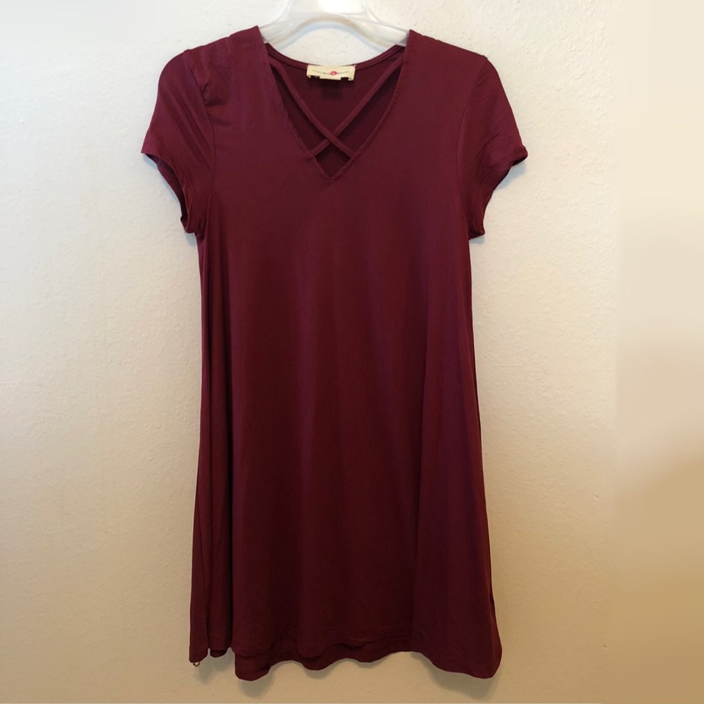 Wishful Park Maroon casual loose fit Dress